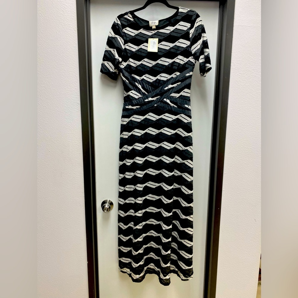 Black grey and white long dress.  Never worn tags still